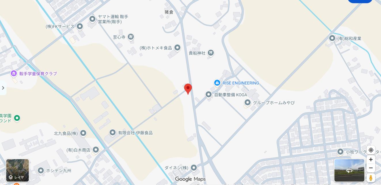 福岡倉庫の所在地を示す地図（福岡県鞍手町）