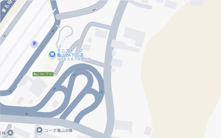亀山危険物倉庫の所在地を示す地図